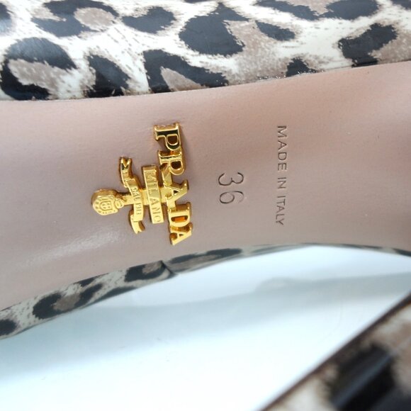 NIB$790 PRADA Vintage Collection Mary Jane Leopard Print Platform Pump Heels 36 - Picture 11 of 12